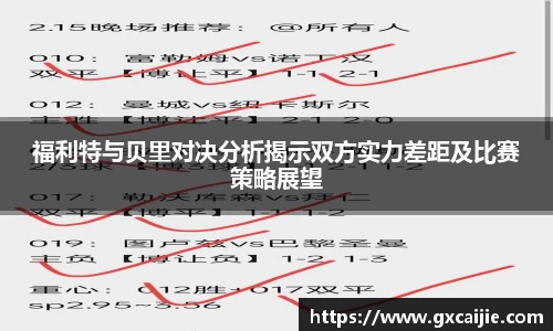 福利特与贝里对决分析揭示双方实力差距及比赛策略展望