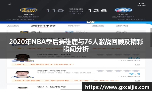 2020年NBA季后赛雄鹿与76人激战回顾及精彩瞬间分析