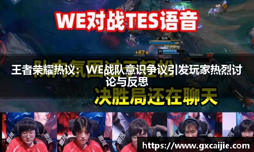 王者荣耀热议：WE战队意识争议引发玩家热烈讨论与反思