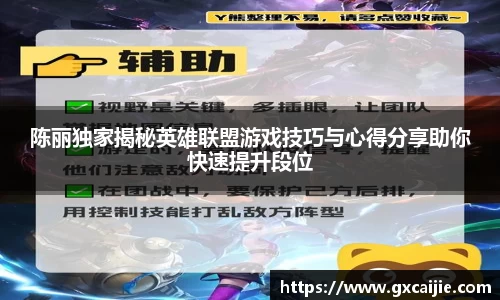 陈丽独家揭秘英雄联盟游戏技巧与心得分享助你快速提升段位